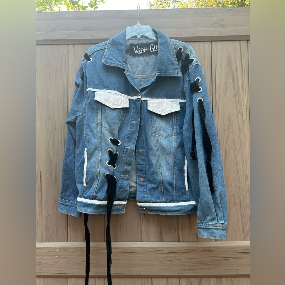 Wren + Glory Denim Hand Painted Jacket - Picture 10 of 11
